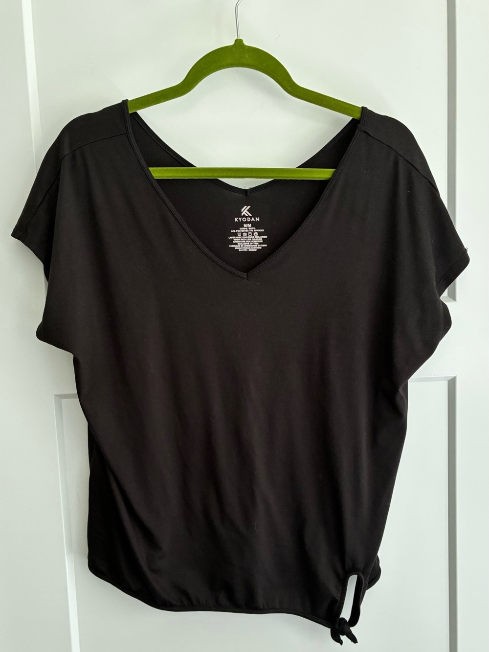 Kyodan Black V-Neck Women's Top with Side Tie medium